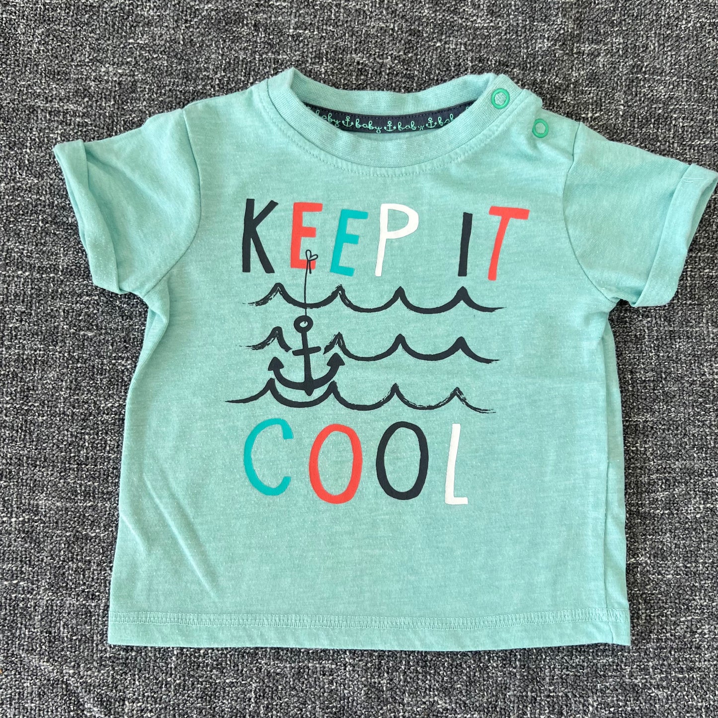 Boys 3-6 Month Turquoise "Keep it cool" T-shirt