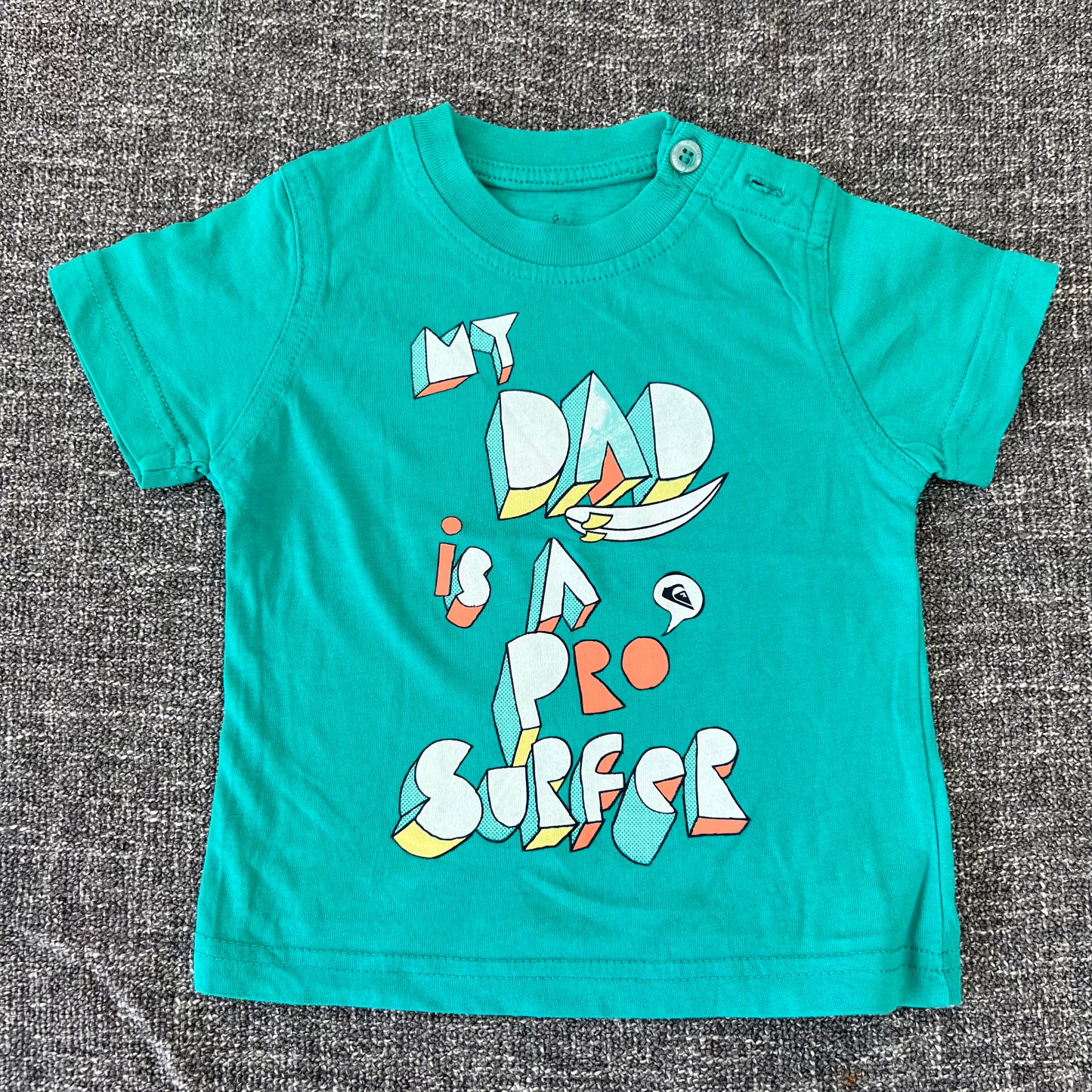 Boys 9-12  Month Green "My Dad Is  A Pro Surfer" T-shirt