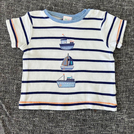 boys 3-6 Month Striped Boat T-shirt