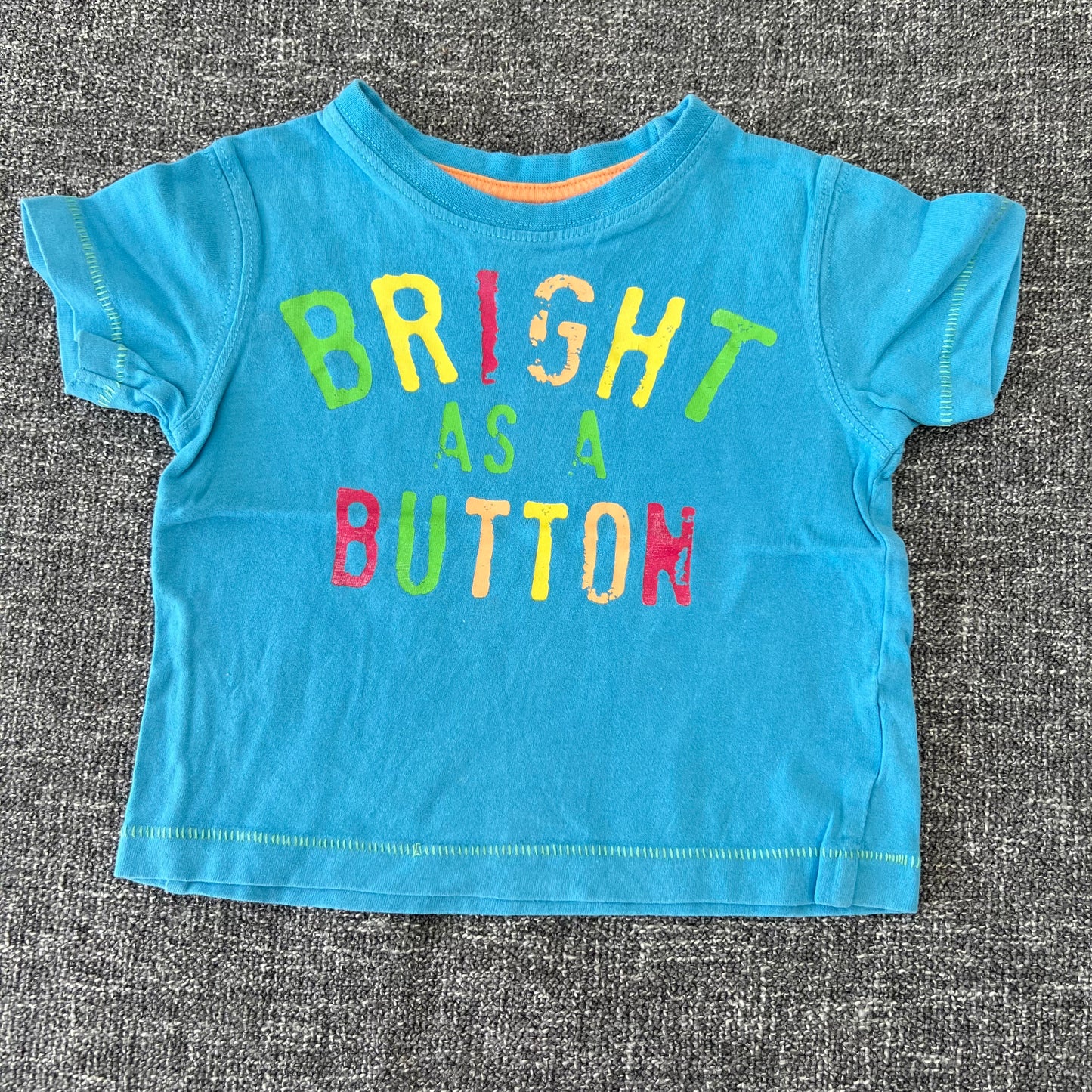 Boys 3-6 Month Blue "Bright As A Button" T-shirt