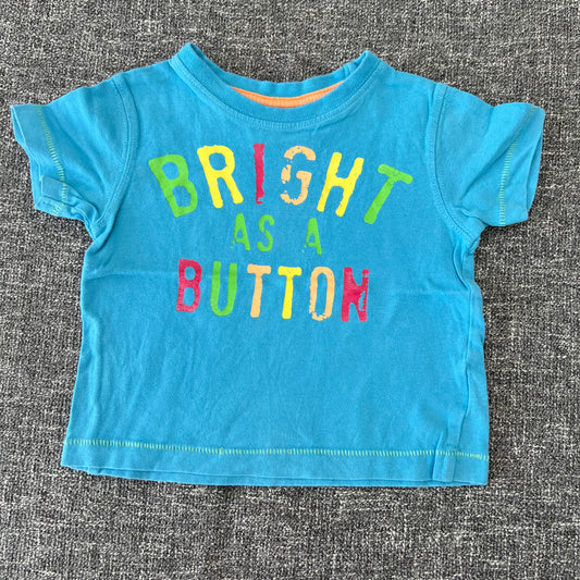 Boys 3-6 Month Blue "Bright As A Button" T-shirt