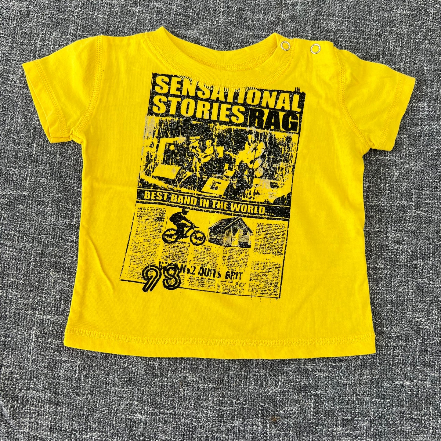 Boys 3-6 Month Yellow "Sensational Stories Rag" T-shirt