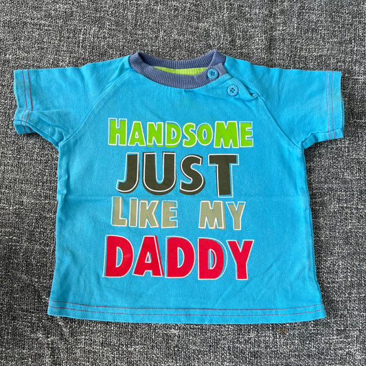 Boys 3-6 Month Blue 'Handsome Just Like My Daddy" T-shirt