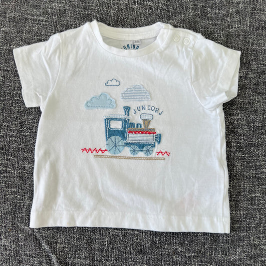 Boys 3-6 Month White Train T-shirt