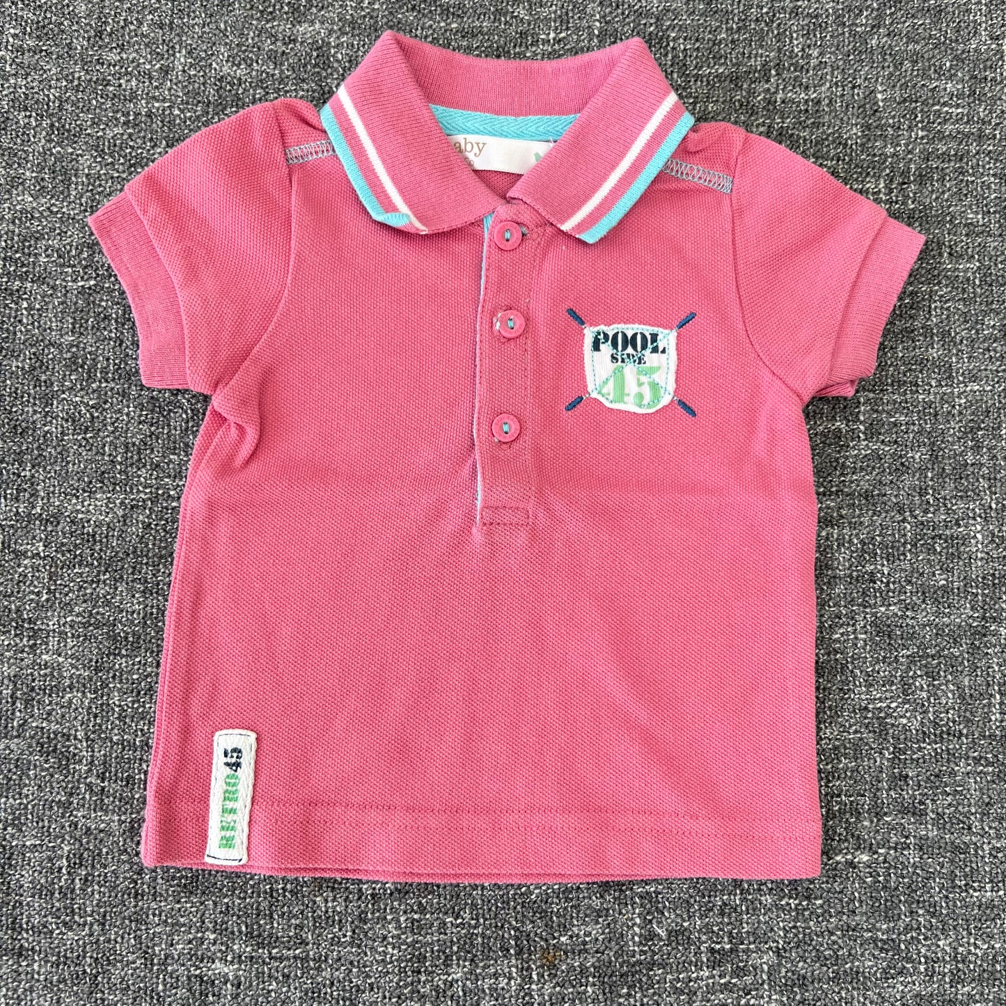 Boys 3-6 Month Pink "Pool Side" Polo Shirt