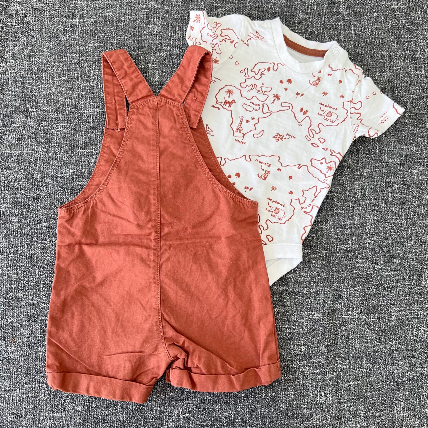 Boys 3-6 Month Summer Dungarees And Short Sleeved Bodysuit