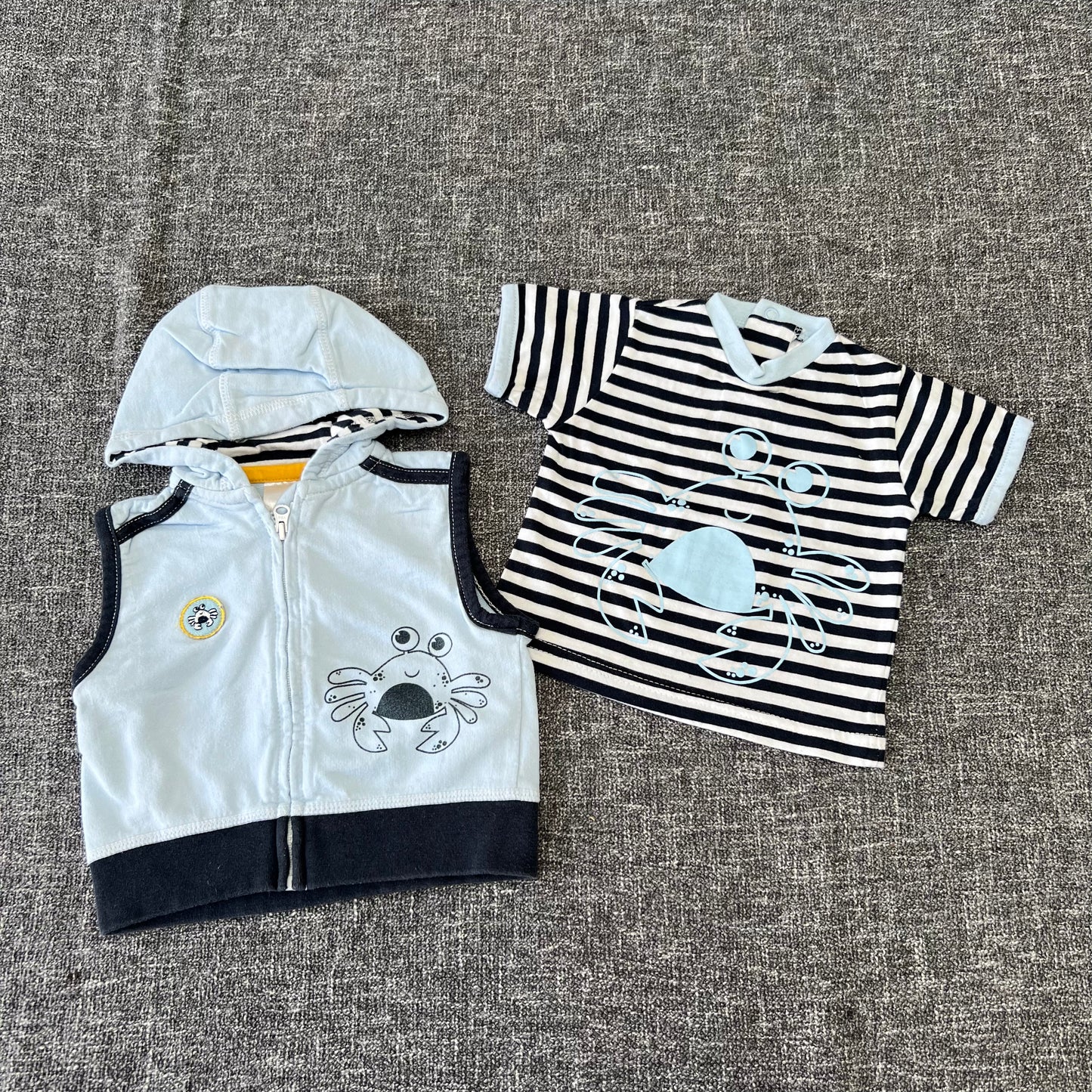 Boys 3-6 Month Blue T-shirt & Gilet Set