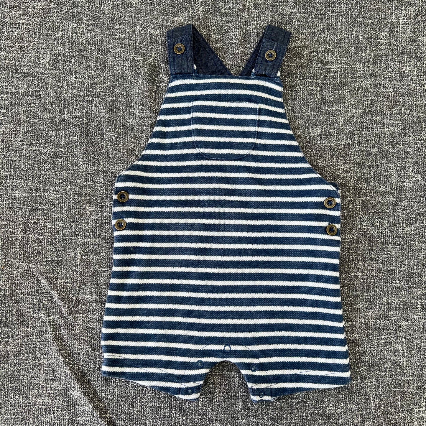 Boys 3-6 Month Blue & White Striped Dungarees