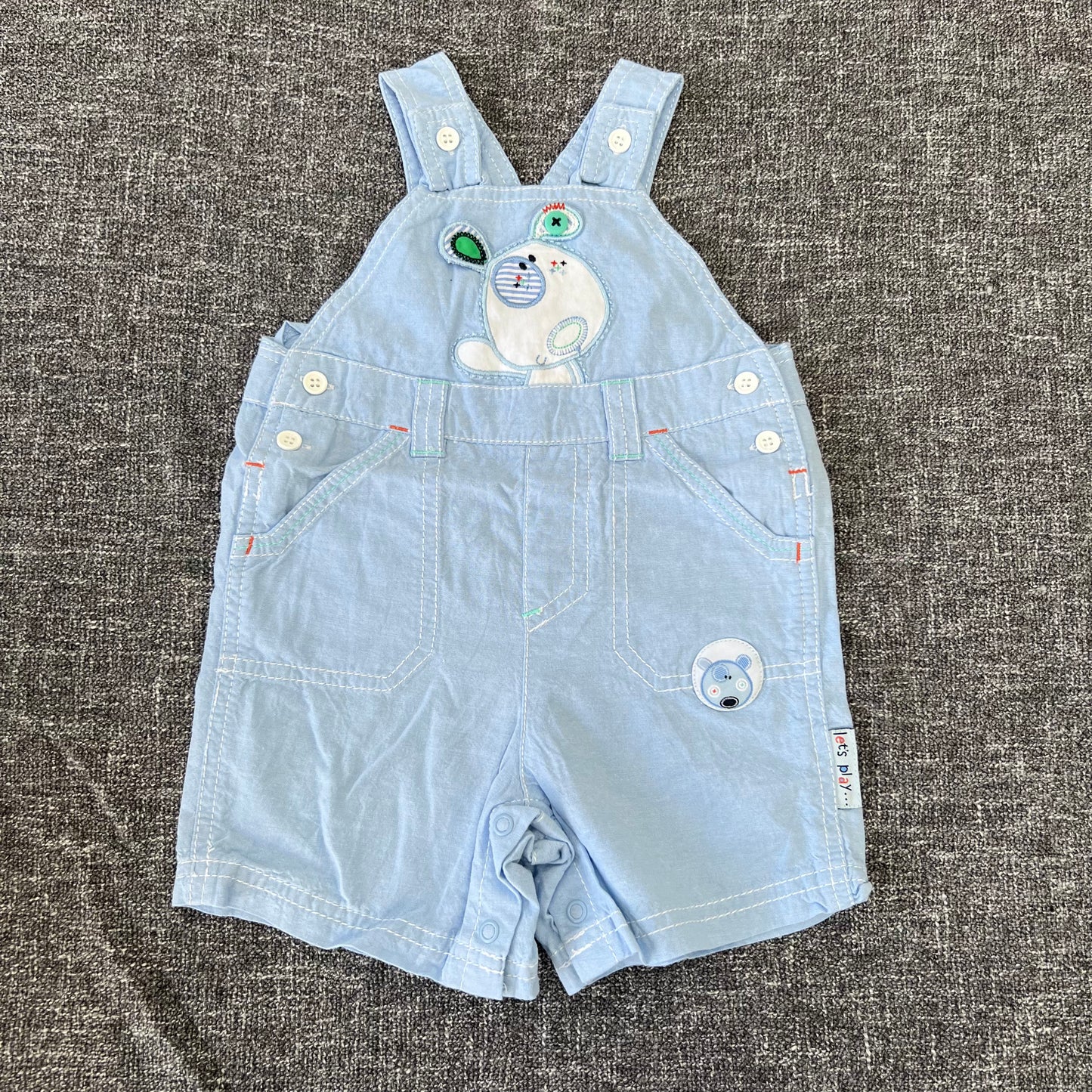 Boys 3-6 Month Blue Summer Dungarees