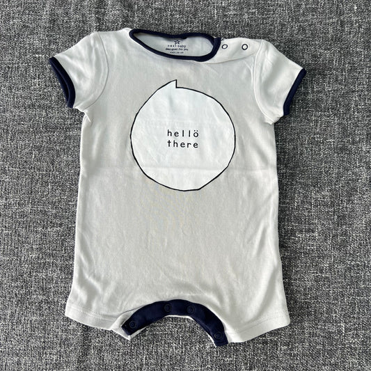 Boys 3-6 Month "hello there" Summer Romper