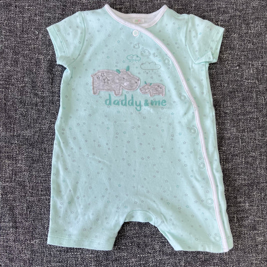 Boys 3-6 Month Hippo "Daddy & Me" Summer Romper