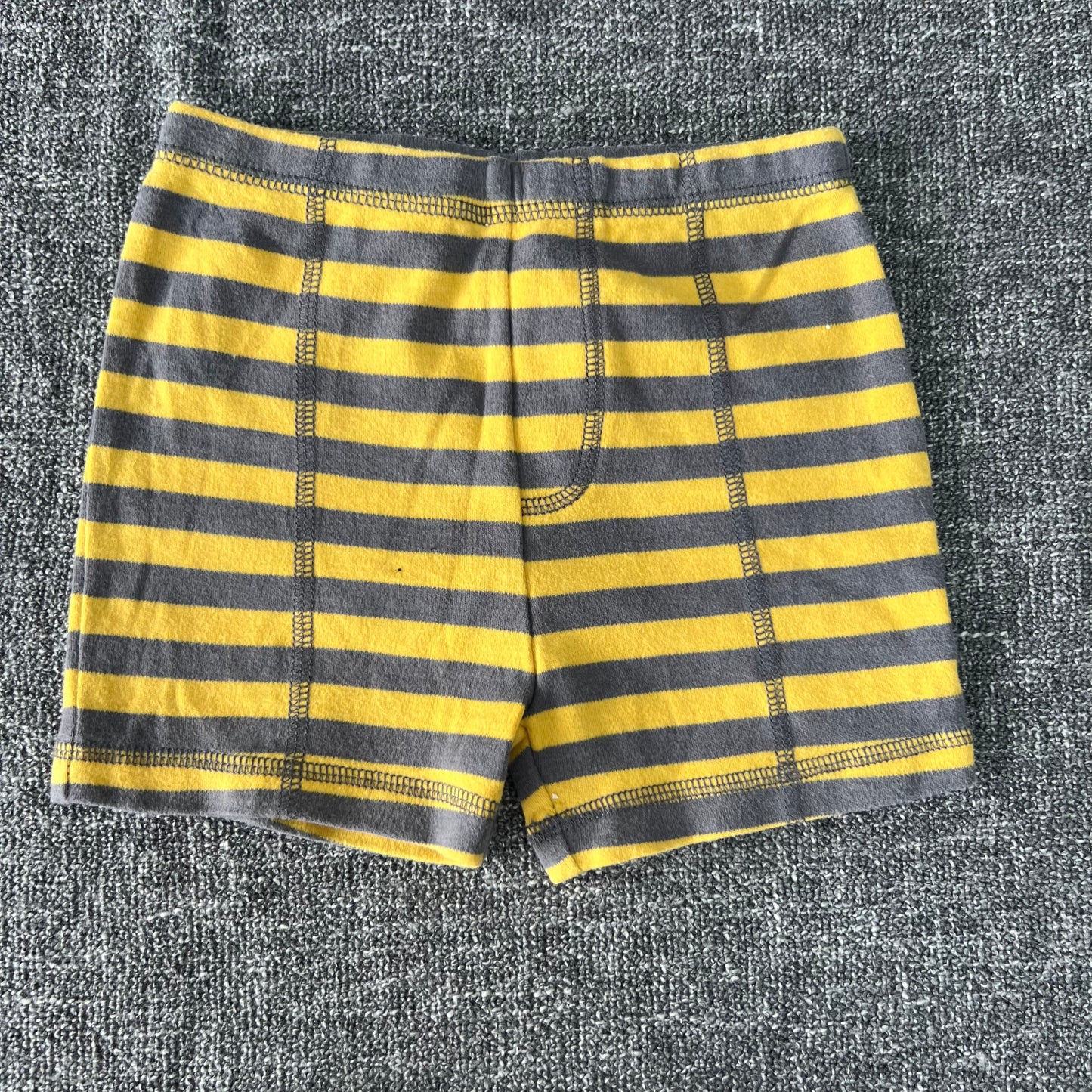 Boys 3-6 Month Yellow & Grey Striped Shorts