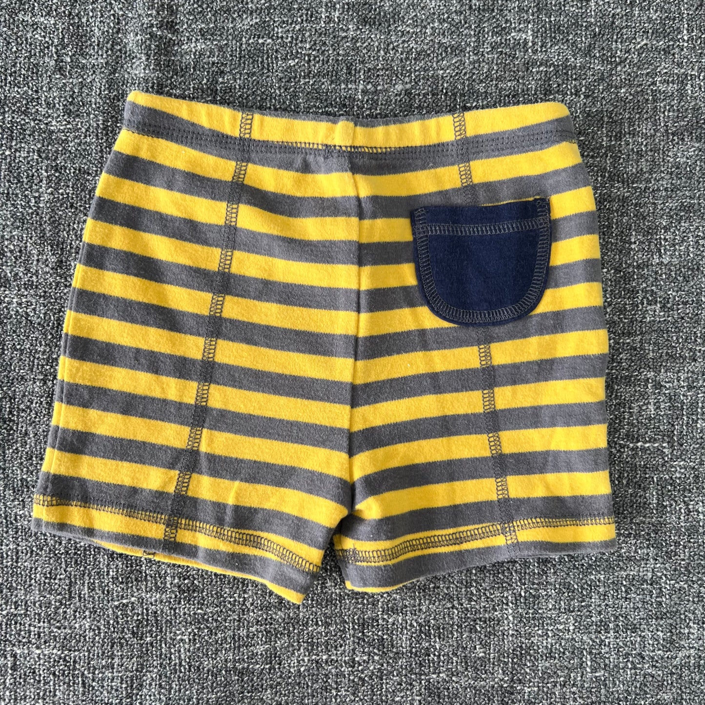 Boys 3-6 Month Yellow & Grey Striped Shorts