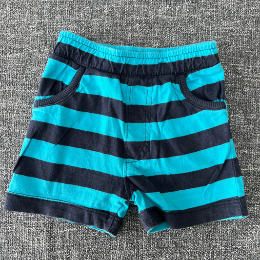 Boys 3-6 Month Blue & Turquoise Striped Shorts