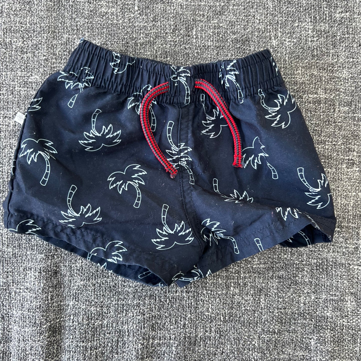 Boys 3-6 Month Blue Palm Tree Swim Shorts