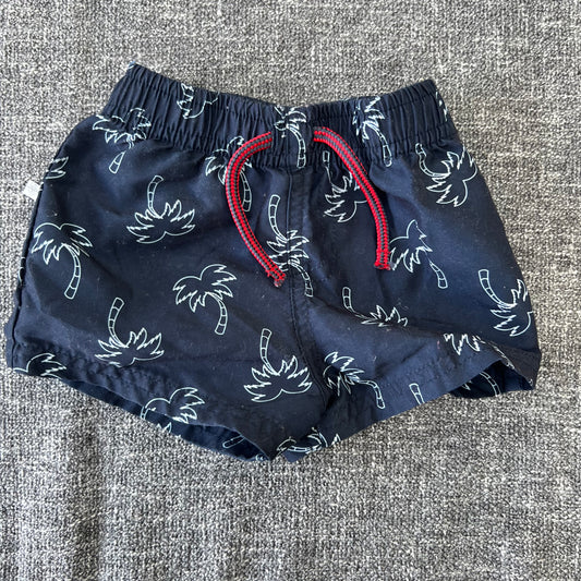 Boys 3-6 Month Blue Palm Tree Swim Shorts