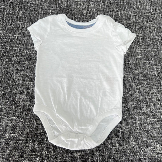 Boys 3-6 Month White Short Sleeved Bodysuit