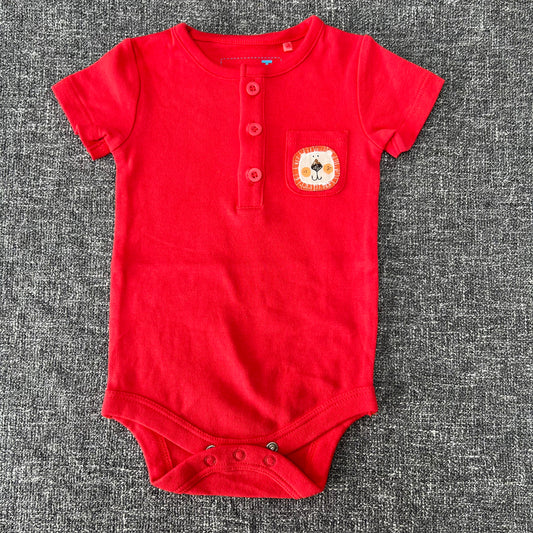 Boys 3-6 Month Red Short Sleeved Bodysuit