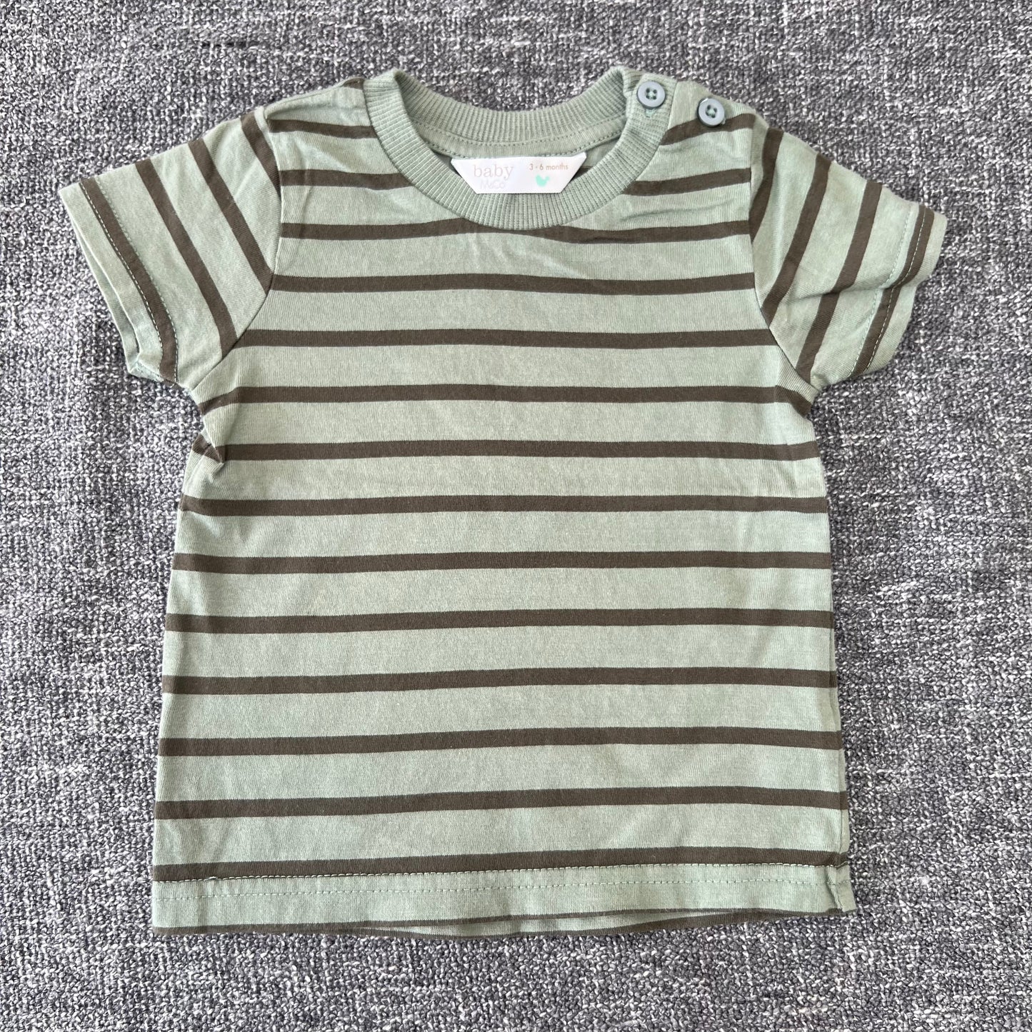 Boys 3-6 Month Green Striped T-shirt