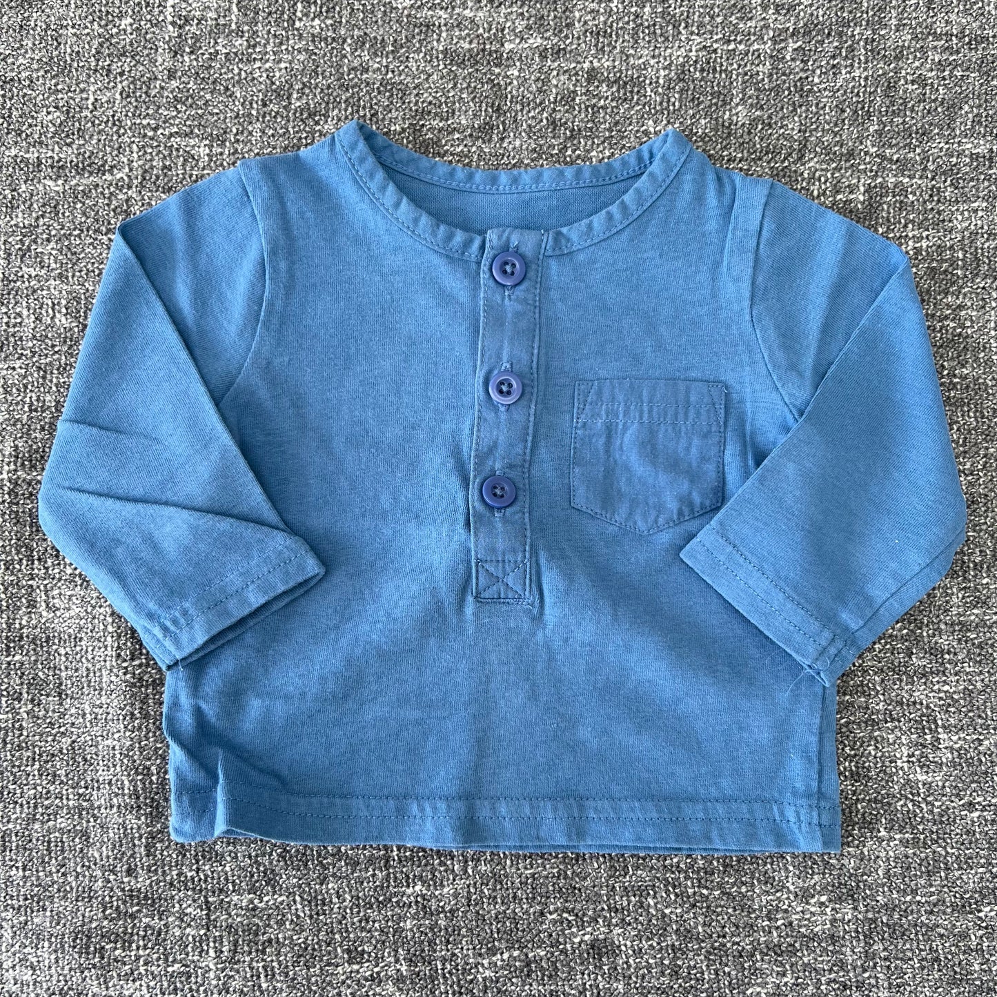 Boys Newborn Long Sleeved Blue Top