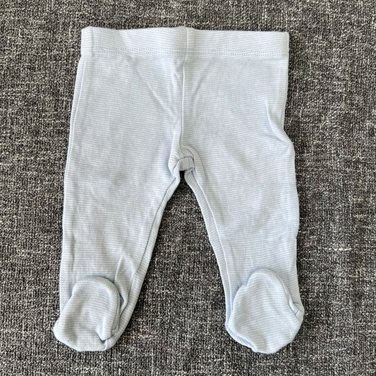 Boys Newborn Blue & White Striped Footed Leggings