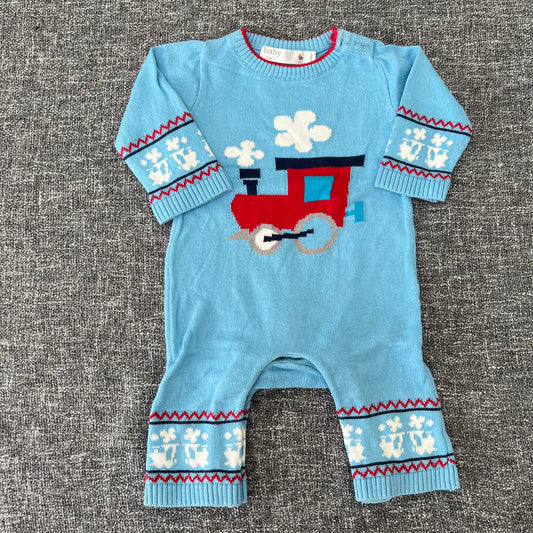 Boys Newborn Train Romper