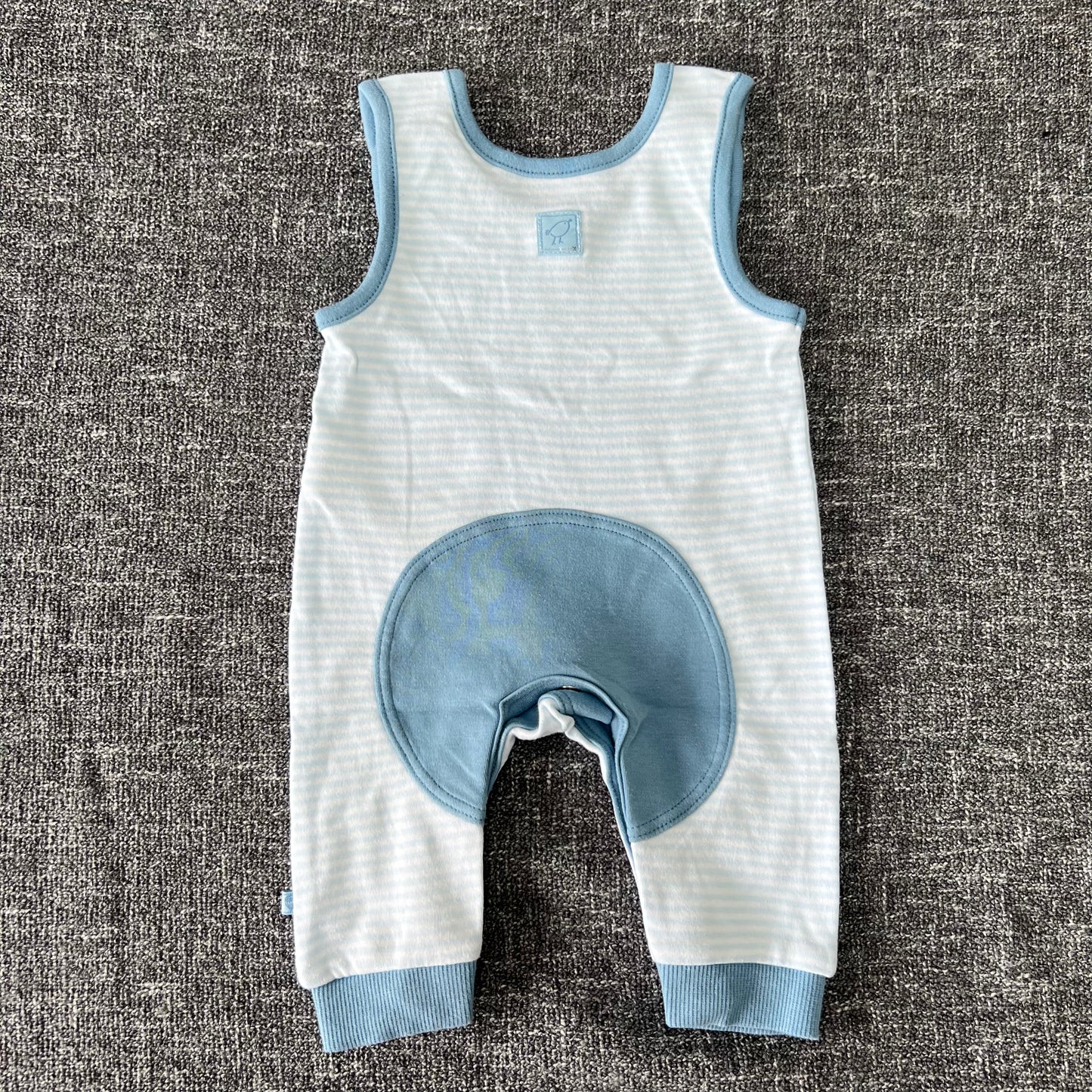 Boys Newborn Light Weight Blue & White Dungarees