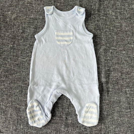 Boys Newborn Blue & White Romper