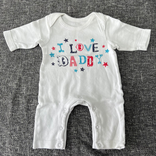 Boys Newborn "I love Daddy" White Romper