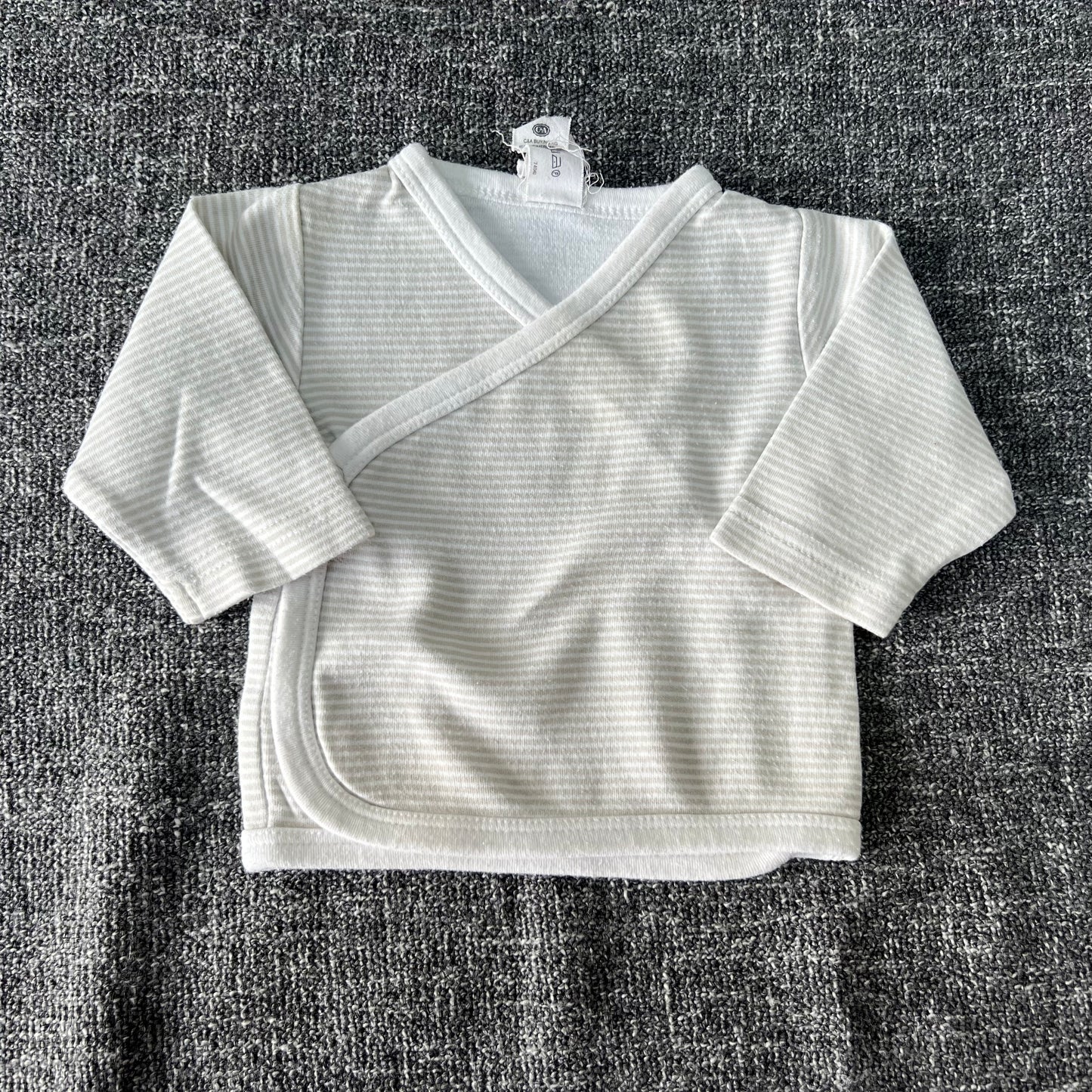 Unisex Newborn Beige & Cream Crossover Long sleeved Top