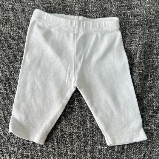 Unisex Newborn Plain white Leggings