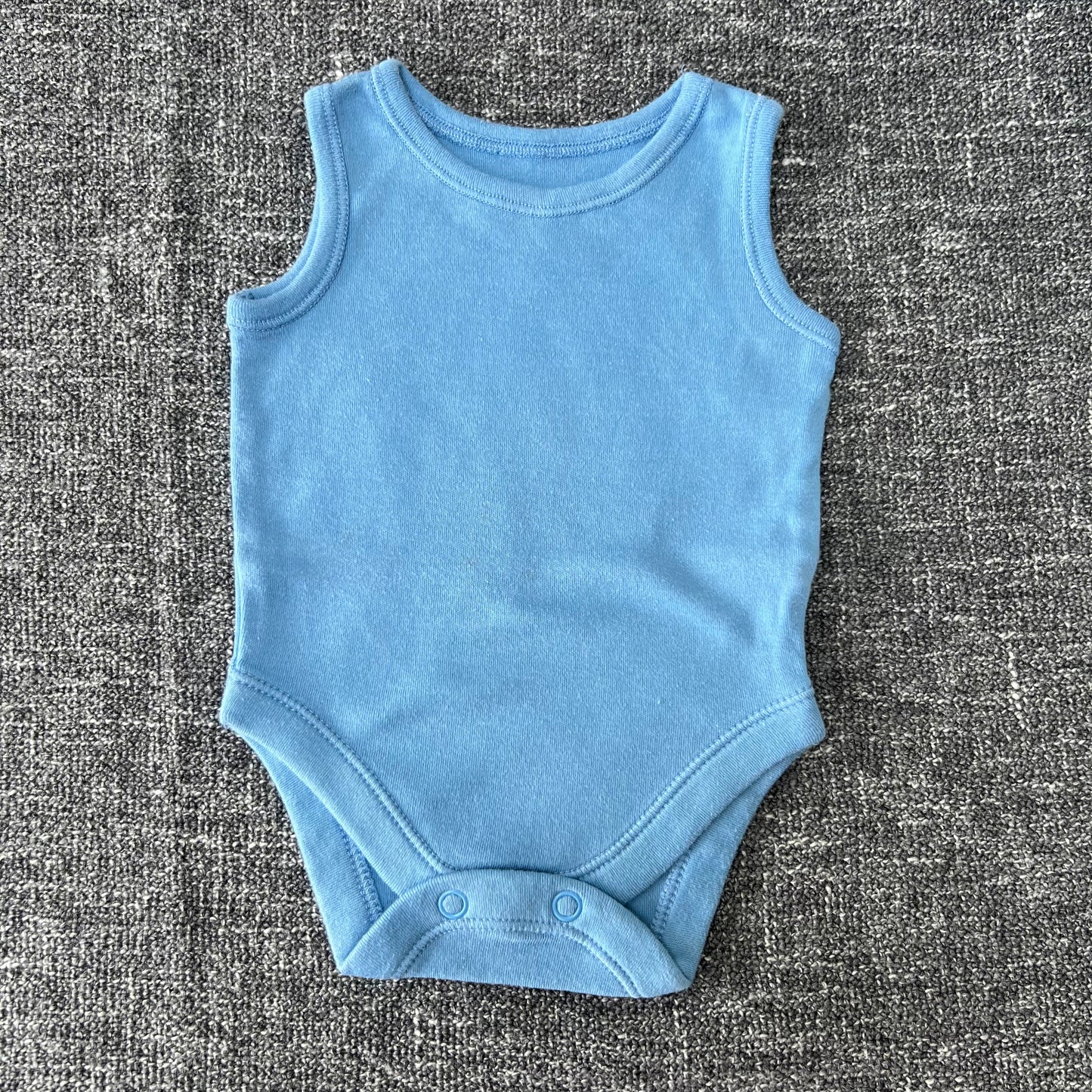 Boys Newborn Plain Blue Sleeveless Bodysuit