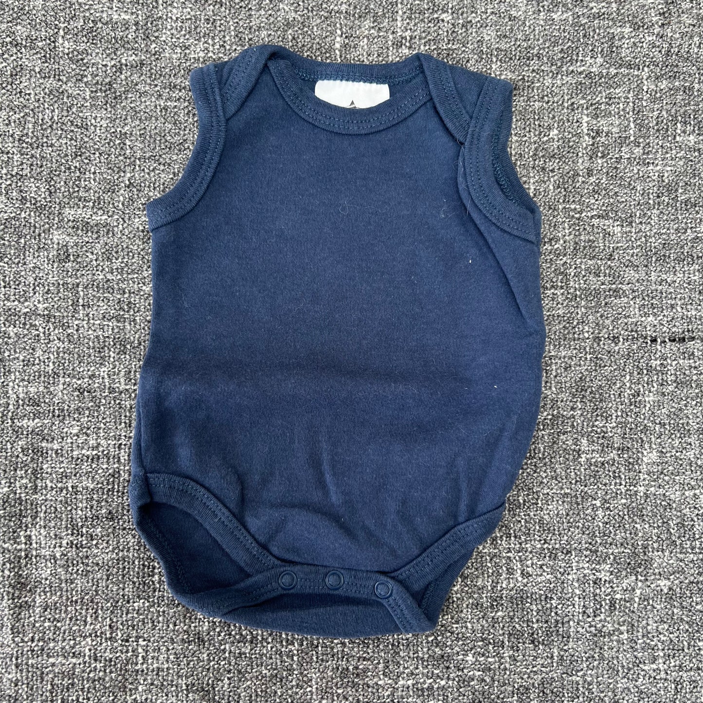 Boys Newborn Plain Blue Sleeveless Bodysuit