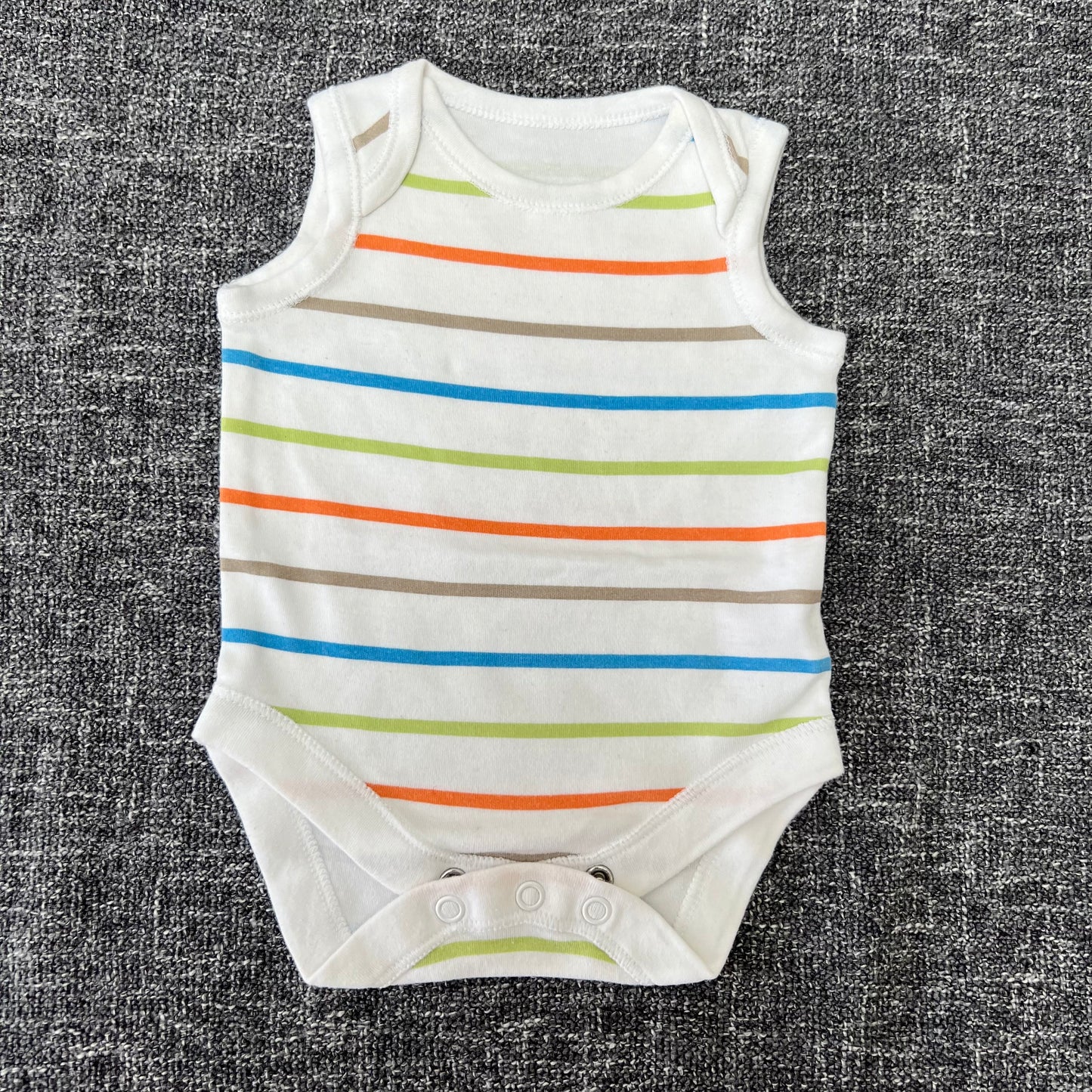 Boys Newborn Striped Sleeveless Bodysuit