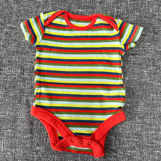 Boys Newborn Multi Coloured Striped Short Sleeved Bodysuit