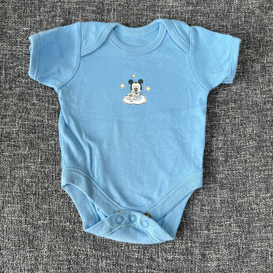 Boys Newborn Blue Short Sleeved "Mickey Mouse" Bodysuit