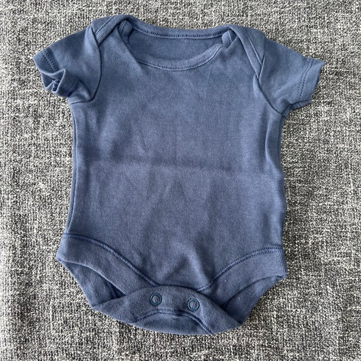 Boys Newborn Plain Blue Short Sleeved Bodysuit