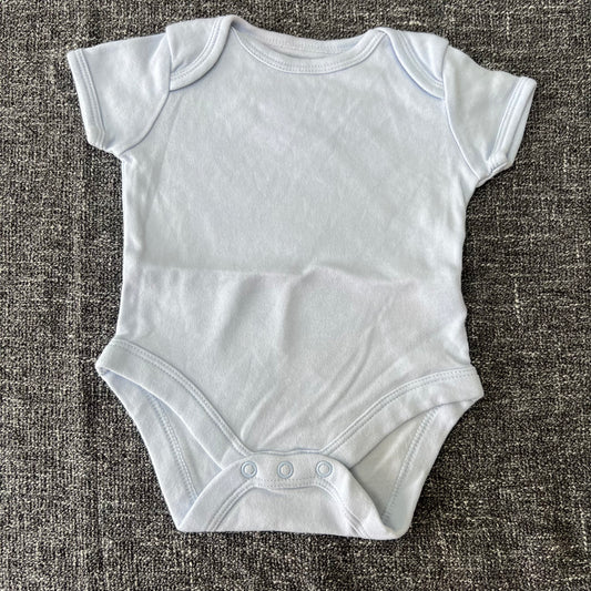 Boys Newborn Plain Blue Short Sleeved Bodysuit