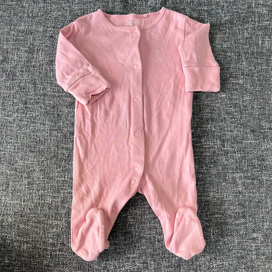 Girls Newborn Pink Sleepsuit