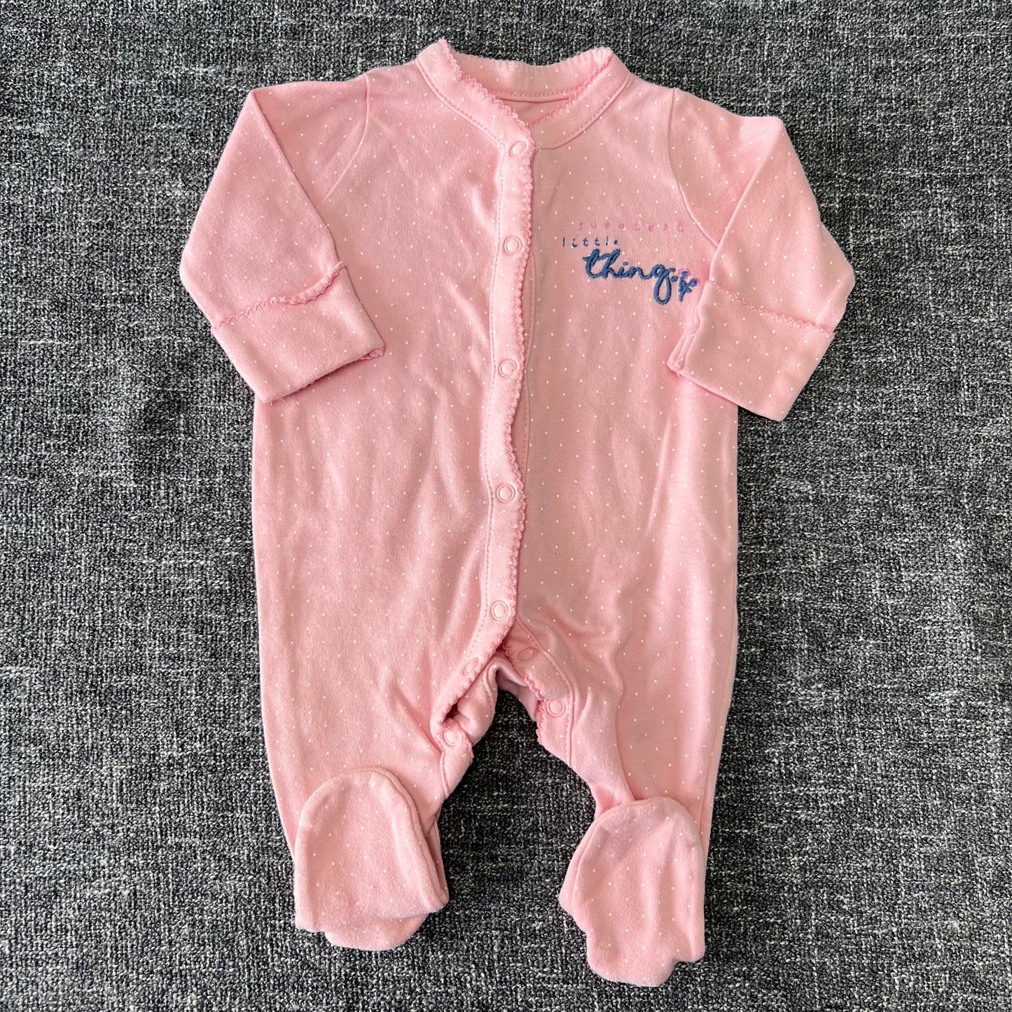 Girls Newborn "Sweetest little thing" Pink Sleepsuit