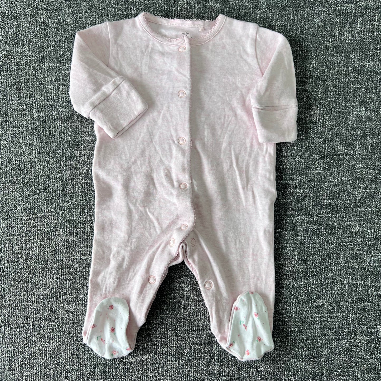 Girls Newborn Pink Sleepsuit