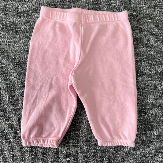 Girls 0-3 Month Plain Pink Joggers