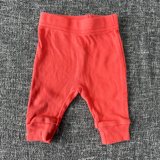 Girls Newborn Plain Orange Leggings