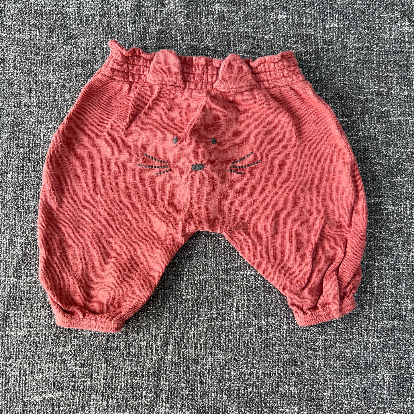 Girls Newborn Brown Joggers With Face on the Bum.