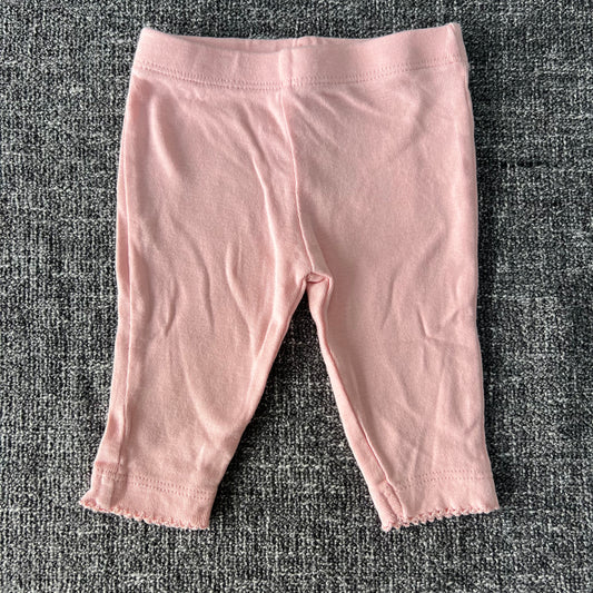 Girls Newborn Plain Peach Leggings