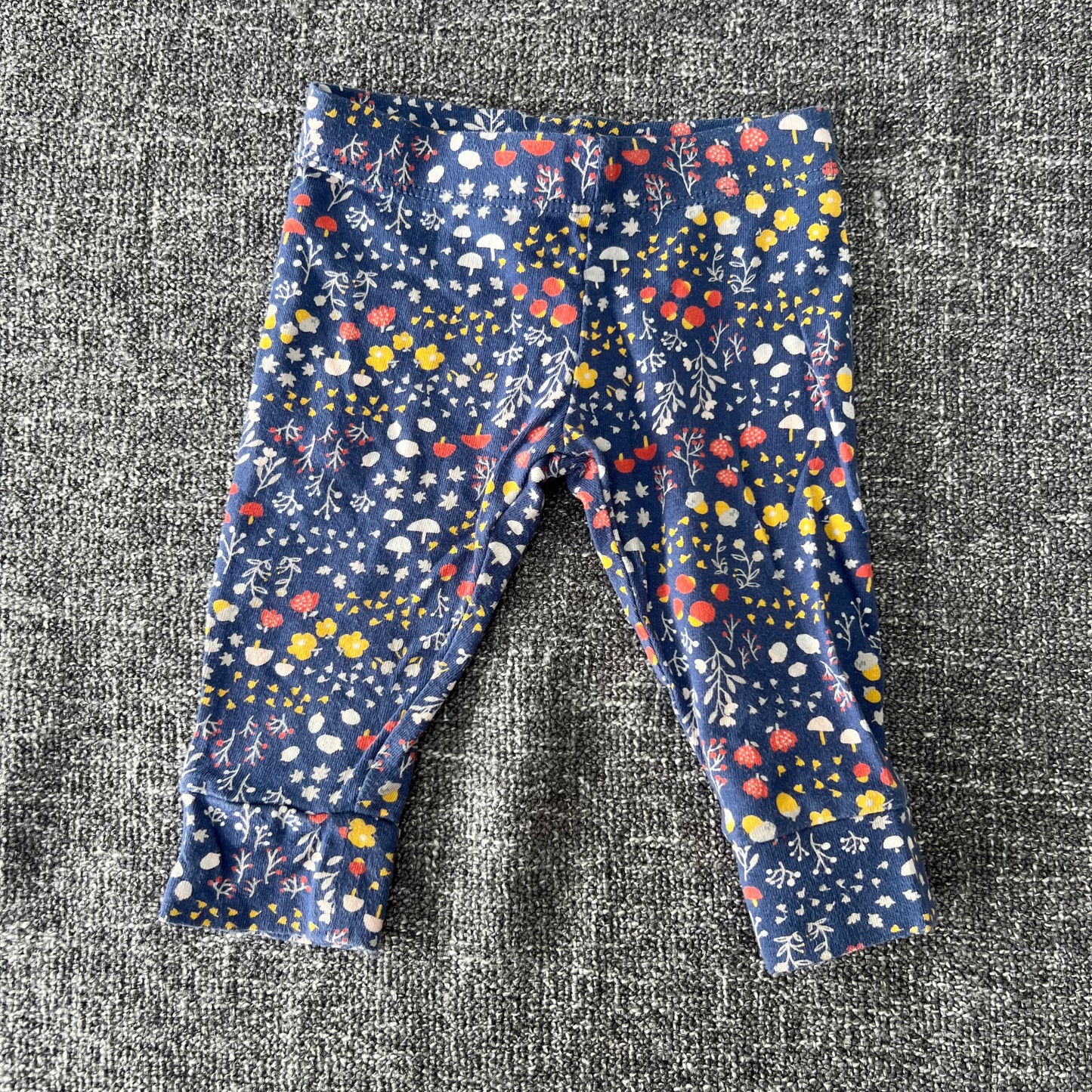 Girls Newborn Blue Floral Leggings