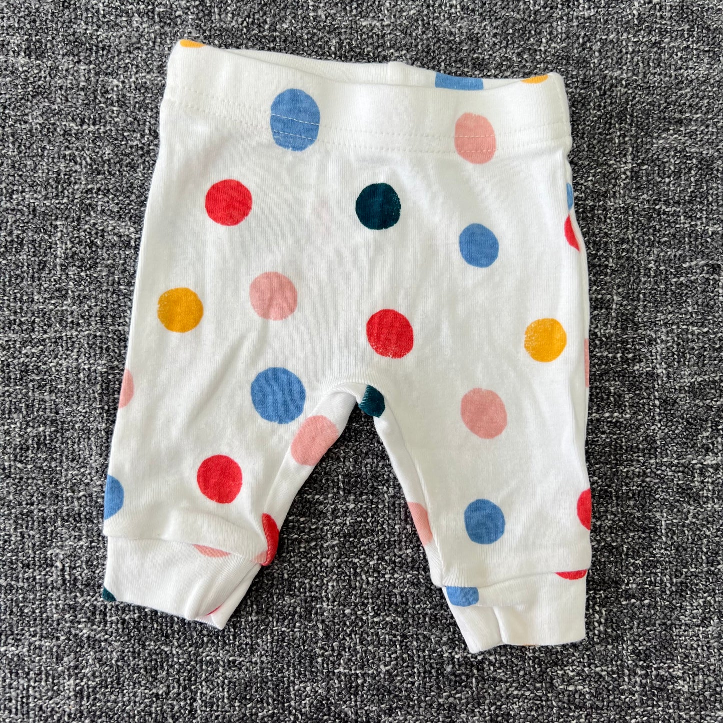 Girls Newborn White Spotted Leggings