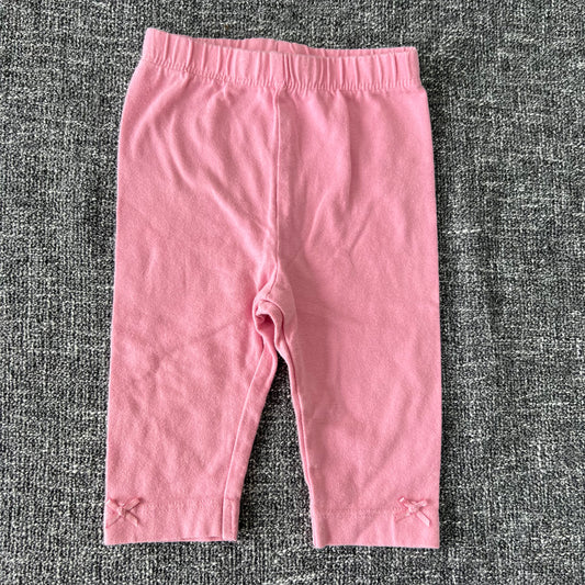 Girls 0-3 Month Plain Pink Leggings