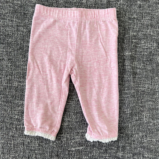 Girls Newborn Plain Pink Leggings