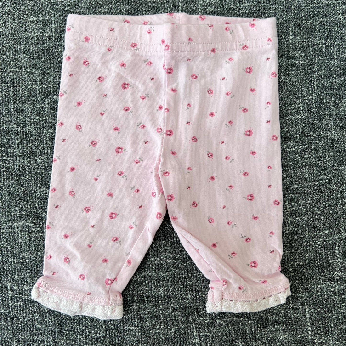 Girls Newborn Pink Floral Leggings